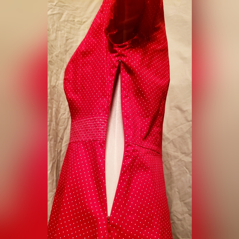 Ruby Rox Red 2-Button Retro Pin-Up Midi Dress - Picture 6 of 14